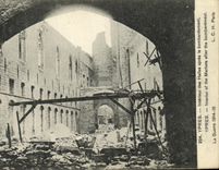 VINTAGE POSTCARD Interior Ypres of the markets after the Militaria bombardment