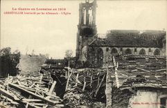 VINTAGE POSTCARD Gerreiller Bombards by German L Militaria church