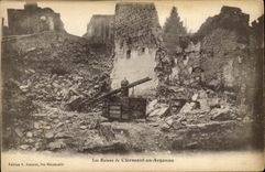 VINTAGE POSTCARD Ruins of Clermont in Argonne Militaria
