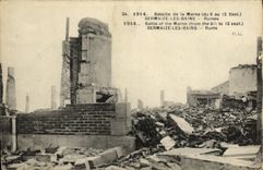 VINTAGE POSTCARD Militaria Battles of the Marne Sermaize les Bains Ruines