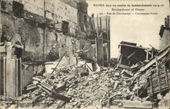 VINTAGE POSTCARD Militaria Rheims Street of Clairmarais