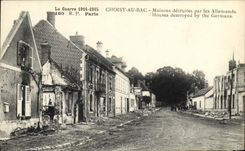 VINTAGE POSTCARD Militaria Choisy With the Vat Houses destroyed by German