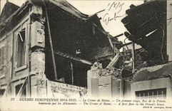 VINTAGE POSTCARD Militaria European War the crime of Rheims Street of the prison