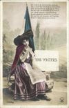 VINTAGE POSTCARD Militaria Alsace Woman