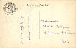 La POSTAL Militaria de la VENDIMIA el Invalids S adorna la 7ma bandera