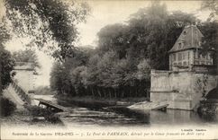 VINTAGE POSTCARD Militaria Memory of the war the Bridge of Parmain destroyed by the French genius