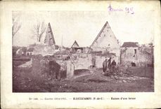 VINTAGE POSTCARD Militaria Hanescamps Ruins D a farm