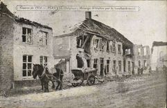 VINTAGE POSTCARD Militaria Pervyse Houses Destroyed by the bombardment