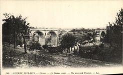 VINTAGE POSTCARD Militaria Hirson the Viaduct Crosses