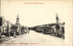 VINTAGE POSTCARD Militaria Main street of Marbotte