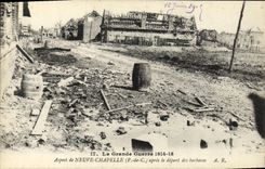 CPA Militaria Aspect de Ville Neuve Chapelle Apres le Depart des Barbares
