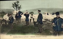 Infanteria de Militaria Deutsche de la POSTAL de la VENDIMIA im Biwak