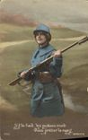 CPA Militaria S il le Faut les Pouilues iront Vous Preter la Main Femme