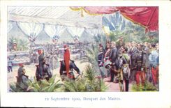 VENDIMIA POSTAL Militaria banquete del 22 de septiembre de 1900 de los alcaldes