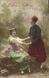 VINTAGE POSTCARD Militaria As Solferino Flirt has Continue