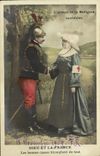 CPA Militaria Dieu et la Framce Les bonnes causes triomphent de tout Femme Croix Rouge Infirmiere