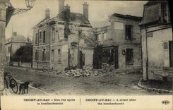VINTAGE POSTCARD Militaria Choisy with the Vat a street after the bombardment