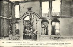 VINTAGE POSTCARD Militaria Gueree European the Crime of Rheims House Street Eugene Desteuque