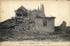 VINTAGE POSTCARD Militaria Church of Vaurezis