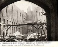 VINTAGE POSTCARD Militaria Ypres Interior of the Markets After the Bombardment