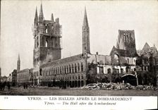 VINTAGE POSTCARD Militaria Ypres Markets After the Bombardment
