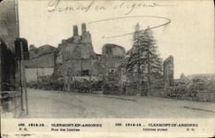 VINTAGE POSTCARD Militaria Clermont in Argonne Street of Iselettes