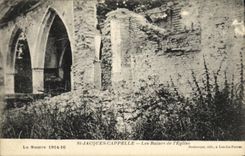 VINTAGE POSTCARD Militaria St Jacques Cappelle Ruins of L Church