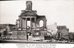 VINTAGE POSTCARD Militaria Sommeilles what remains town hall