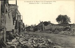 VINTAGE POSTCARD Militaria Battles of the Brabant Marne the King Main street