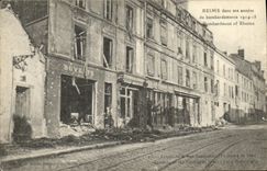 VINTAGE POSTCARD Rheims In its Annces de Bombardements Entered of the street Neufchatel Militaria Refreshment bar