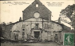VINTAGE POSTCARD Sermaize Les Bains L church the frontage