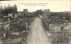 VINTAGE POSTCARD Heiltz Maurupt View Militaria