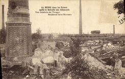 VINTAGE POSTCARD Rheims in the Ruins After the Retirement of the Germans View of weavings