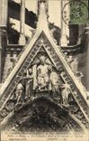 VINTAGE POSTCARD the Rheims Ruins the cathedral Detail of the doors the judgment last Militaria