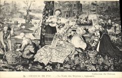 VINTAGE POSTCARD Castle Of Pau the Shearing of Let us assemble Tapestry