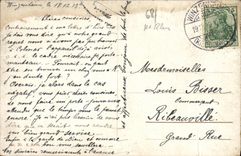 Anuncio publicitario del hotel de Colmar Kaufhaus de la POSTAL de la VENDIMIA