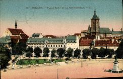 La POSTAL Colmar de la VENDIMIA coloca Rapp y la catedral