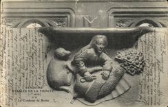 CPA Vendome Eglise de La Trinite La tondeuse de brebis Stalles