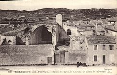 VINTAGE POSTCARD Villeneuve Avignon Ruins of L Church of the Carthusian monks and slope of L hermitage