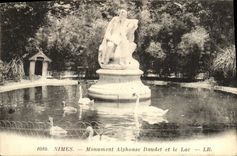 CPA Nimes Monument Alphonse Daudet et le Lac