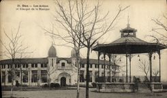 POSTAL Dax de la VENDIMIA la arena y el quiosco de la música