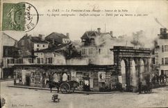 POSTAL Dax de la VENDIMIA la fuente de agua de la fuente D de Nebe