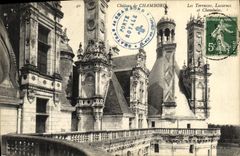 CPA Chambord Le Chateau Les terrasses Lucarnes et cheminees