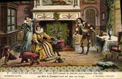 CPA Chateau de Chambord Louis XIII prenant des pincettes pour s emparer d un billet 