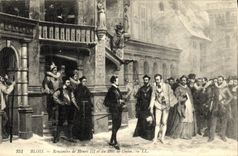 CPA Blois Le Chateau Rencontre de Henri III et du Duc de Guise