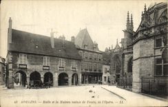 VINTAGE POSTCARD Moulins Market and the House Nataie de Faure of L Operated