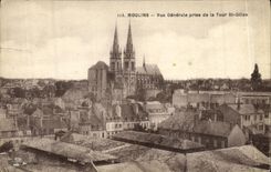 VINTAGE POSTCARD Moulins View taken Tower St Gilles
