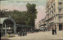 VINTAGE POSTCARD Vichy Covered Promenades and Street Cunin Gridaine