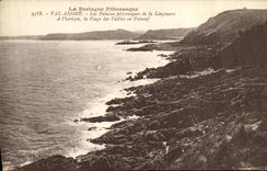 VINTAGE POSTCARD Valley Andre picturesque cliffs of Lingouare Beach of the Valleys in Pleneuf