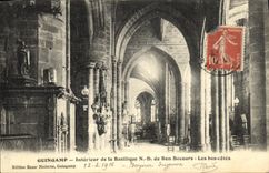 CPA Guingamp Interieur de la Basilique N D de Bon Secours Les bas cotes